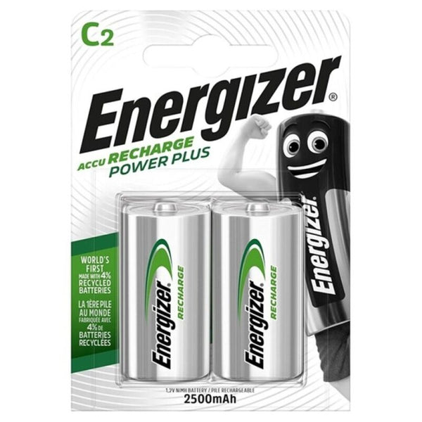 Energizer - Power Plus Oppladbart Batteri Hr14 c 2500mah 2 Stk.