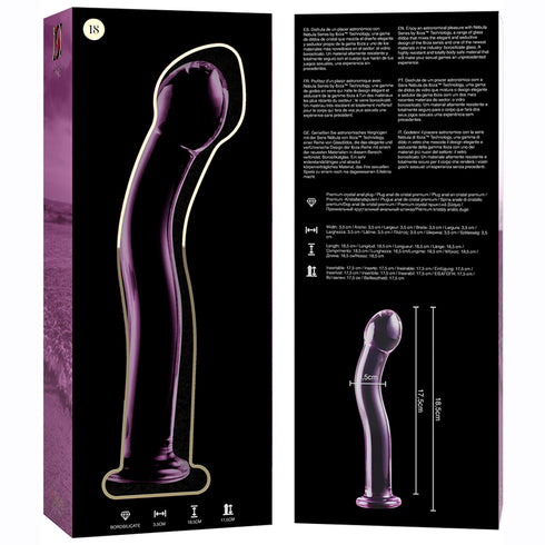 Nebula-serien från Ibiza - MODel 18 Dildo Borosilikatglas Rosa 18,5 cm -o- 3,5 cm