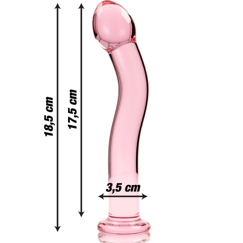 Nebula-serien från Ibiza - MODel 18 Dildo Borosilikatglas Rosa 18,5 cm -o- 3,5 cm