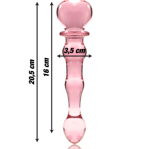 Nebula-serien från Ibiza - MODel 21 Dildo i borosilikatglas rosa 20,5 cm -o- 3,5 cm