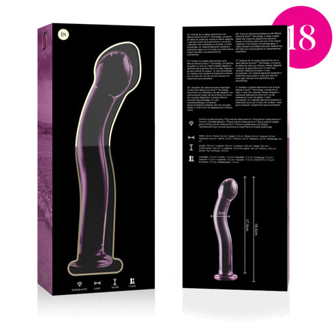 Nebula-serien från Ibiza - MODel 18 Dildo Borosilikatglas Rosa 18,5 cm -o- 3,5 cm