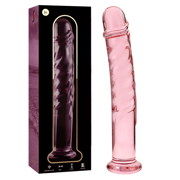Nebula-serien från Ibiza - MODel 16 Dildo Borosilikatglas Rosa 18,5 cm -o- 3 cm