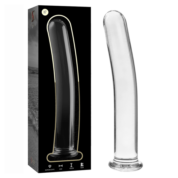 Nebula-serien från Ibiza - MODel 17 Dildo Borosilikatglas Klar 18,5 cm -o- 3 cm