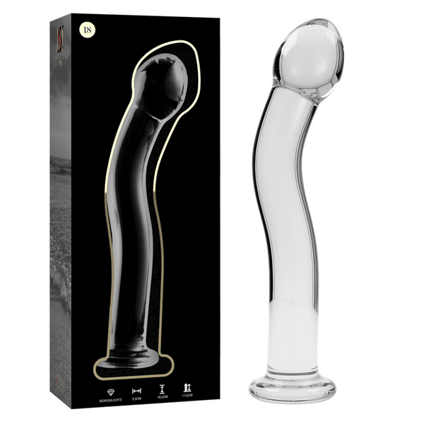 Nebula-serien från Ibiza - MODel 18 Dildo Borosilikatglas Klar 18,5 cm -o- 3,5 cm