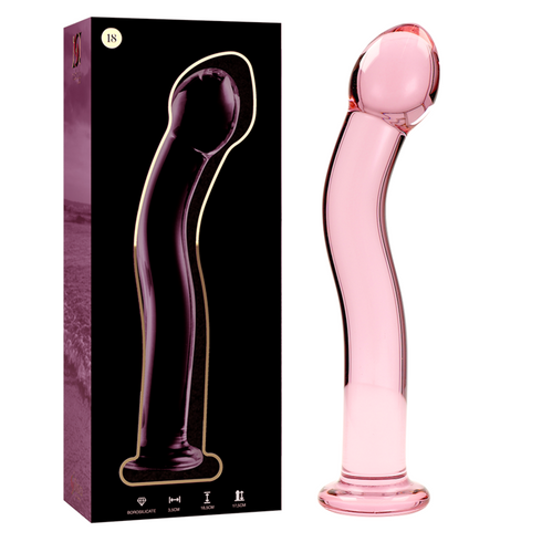 Nebula-serien från Ibiza - MODel 18 Dildo Borosilikatglas Rosa 18,5 cm -o- 3,5 cm