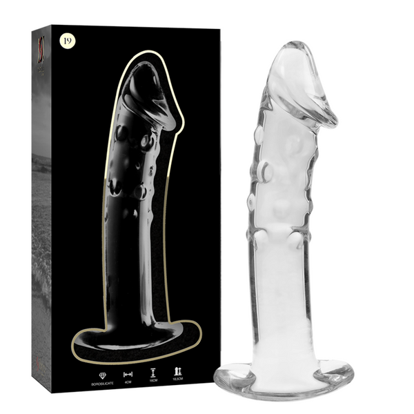 Nebula-serien från Ibiza - MODel 19 Dildo Borosilikatglas Klar 18,5 cm -o- 4 cm