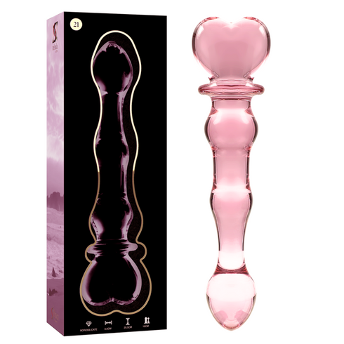 Nebula-serien från Ibiza - MODel 21 Dildo i borosilikatglas rosa 20,5 cm -o- 3,5 cm