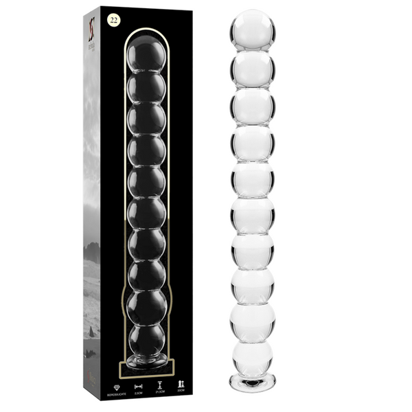 Nebula-serien från Ibiza - MODel 22 Dildo Borosilikatglas Klar 21,5 cm -o- 2,5 cm