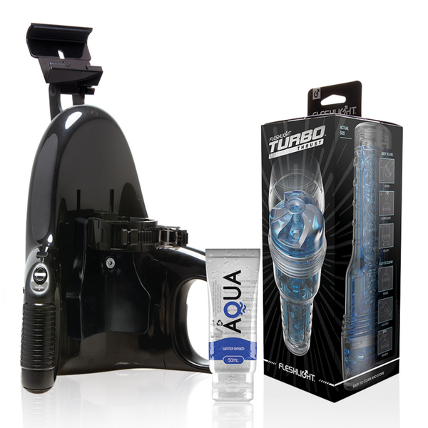 Fleshlight - Turbo Thrust Blue Ice + Universal Launch + Aqua kvalitetsglidemiddel 50 ml