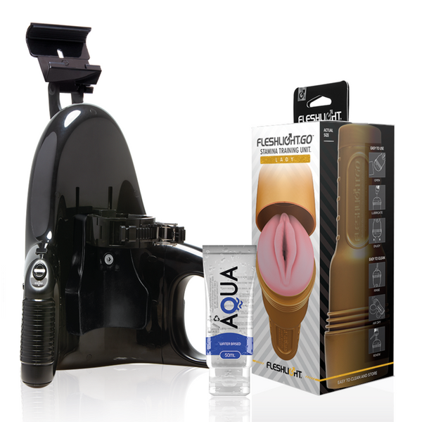 Fleshlight - Stamina Go Training Unit Lady + Universal Launch + Aqua Quality Lubricant 50 ml