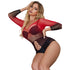Subblime - 952259 Red And Black Gradient Long Sleeve Elastic Fishnet Dress One Size