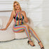 SubbliMe - 952358 Rainbow Mesh Halter Neck Bodystocking Xs/m
