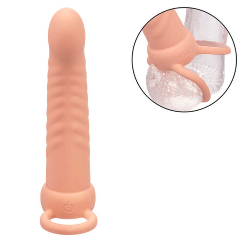 Calexotics - Maxx Ribbed Dual Penetrator 10 vibrasjoner Flesh