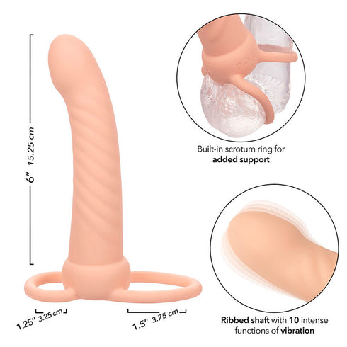 Calexotics - Maxx Ribbed Dual Penetrator 10 vibrasjoner Flesh