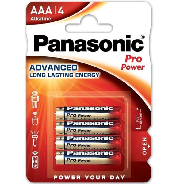 Panasonic - Pro Power alkaliske AAA-batterier LR03 blemme*4