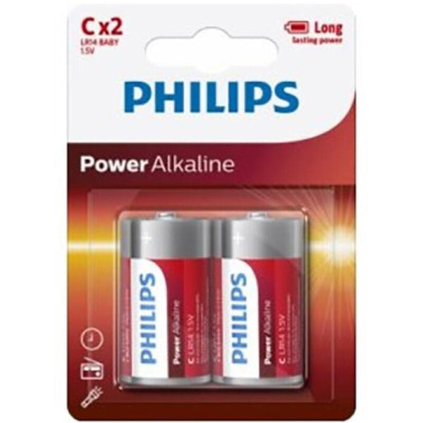 Philips - Power Alkaline Batteri C Lr14 Blister*2