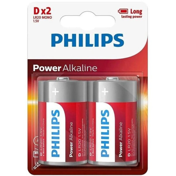 Philips - Power Alkaline Batteri D Lr20 Blister*2