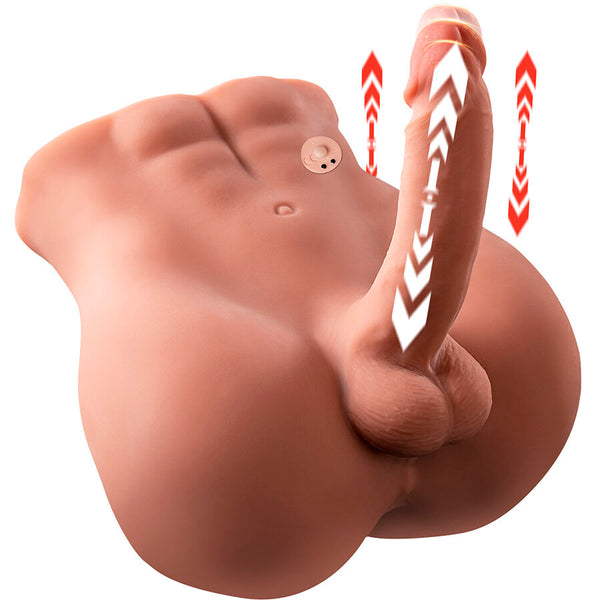 Xise - Bertlett Dildo Ass Realistisk Dildo og Anus Masturbator Front Posisjon med Støt 18 cm