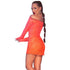 Chilirose - Cr 4859 Orange Mini Dress M