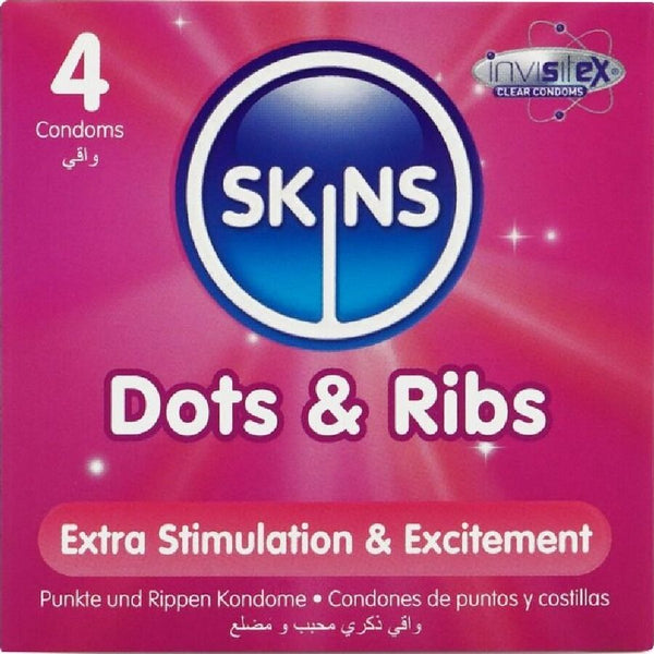 Skins - Dots & Ribs Premium Kondomer Pack 4