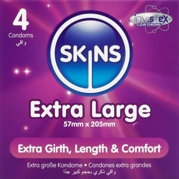 Skins - Extra stora premiumkondomer, 4-pack