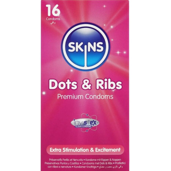 Skins - Dots & Ribs Premium Kondomer Pack 16