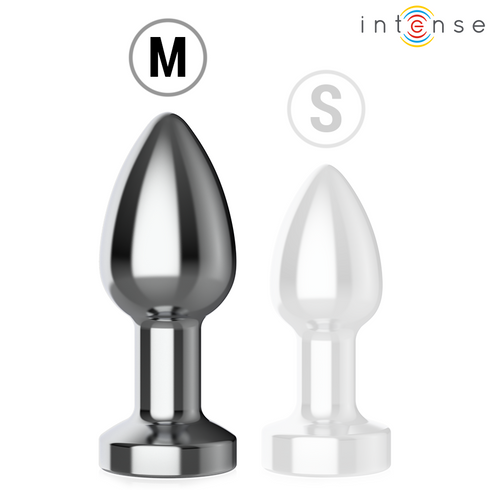 Intense - Vibrating Metal Anal Plug With Led Lights And ReMote Control - Size m