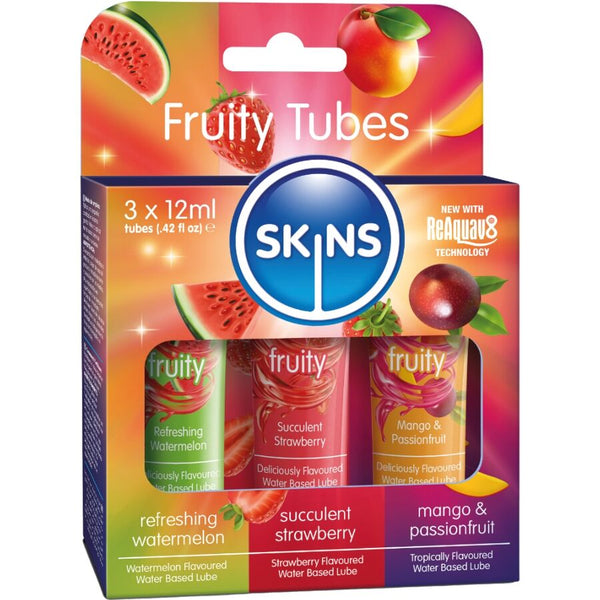 Skins - Fruity Lubes Kit Vattenmelon, Jordgubb & Mango Glidmedel 3 X 12 Ml