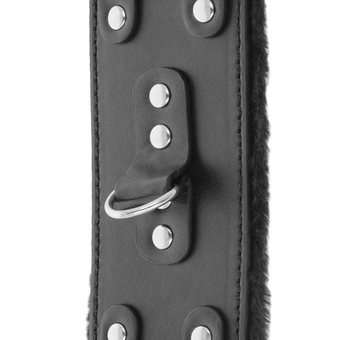 Darkness - Black Adjustable Leather Handcuffs With Lining