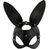 Coquette Chic Desire - Vegan Leather Mask With Bunny Ears