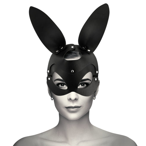 Coquette Chic Desire - Vegan Leather Mask With Bunny Ears