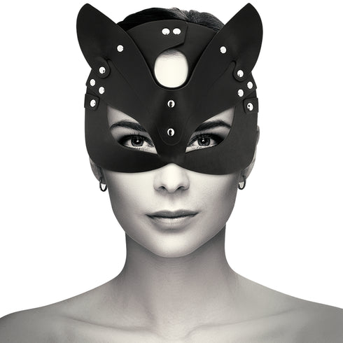 Coquette Chic Desire - Vegan Leather Mask With Bunny Ears