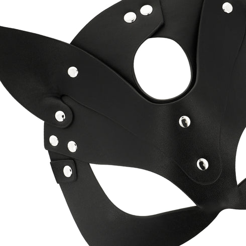 Coquette Chic Desire - Vegan Leather Mask With Bunny Ears