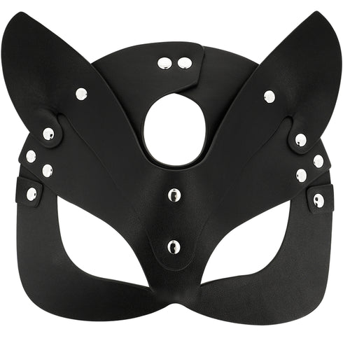 Coquette Chic Desire - Vegan Leather Mask With Bunny Ears
